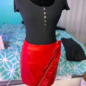 Red Leather skirt